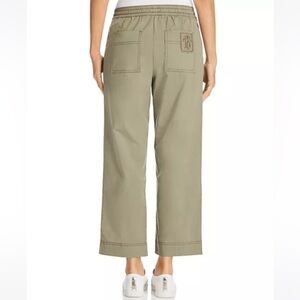 Tory Burch Twill Wide Leg Pants Drawstring Olive Green Size XXS